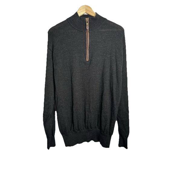 Orvis Merino Wool Pullover 1/4 Sweater Pullover Mens sz L Outdoors Cozy Warm